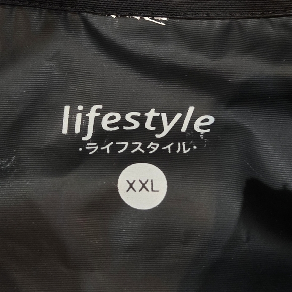 Lifestyle Men's Black Mesh Hooded Windbreaker Rain Jacket Size 2XL - Picture 8 of 8